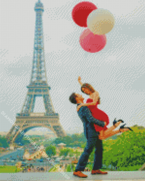 Romantic Couple In Paris Diamond Painting