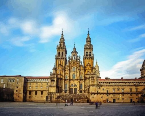 Santiago De Compostela Cathedral Plaza Diamond Painting