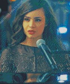 Sofia Carson In Purple Hearts Diamond Painting