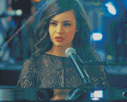 Sofia Carson In Purple Hearts Diamond Painting