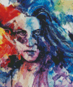 Splatter Lady Diamond Painting