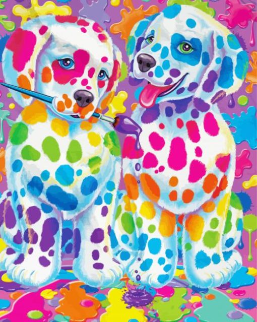 Splatter Rainbow Dog Art Diamond Painting