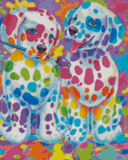 Splatter Rainbow Dog Art Diamond Painting