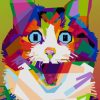 Surprised Cat Pop Art Diamond Painting