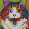 Surprised Cat Pop Art Diamond Painting