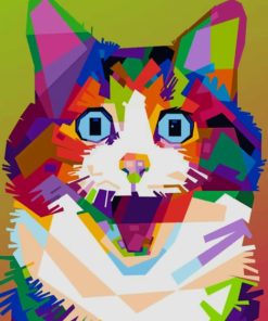 Surprised Cat Pop Art Diamond Painting