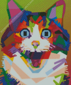 Surprised Cat Pop Art Diamond Painting