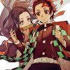 Tanjiro And Nezuko Cute Smiling Diamond Painting