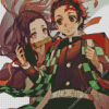 Tanjiro And Nezuko Cute Smiling Diamond Painting