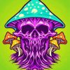 Trippy Mushroom Skull Diamond Painting