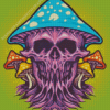 Trippy Mushroom Skull Diamond Painting