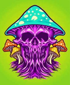 Trippy Mushroom Skull Diamond Painting