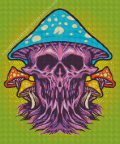 Trippy Mushroom Skull Diamond Painting