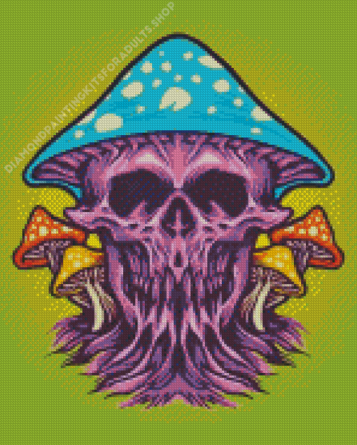 Trippy Mushroom Skull Diamond Painting