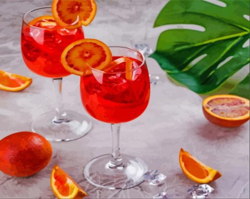 Tropical Aperol Spritz Diamond Painting