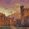 Vintage Caernarfon Castle Diamond Painting