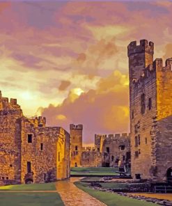 Vintage Caernarfon Castle Diamond Painting