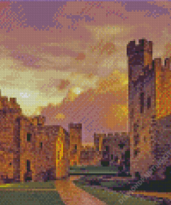 Vintage Caernarfon Castle Diamond Painting