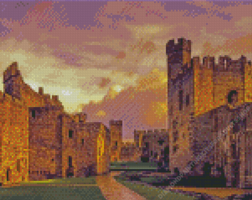 Vintage Caernarfon Castle Diamond Painting