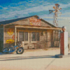 Vintage Road Gas Station Diamond Painting