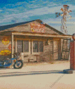 Vintage Road Gas Station Diamond Painting