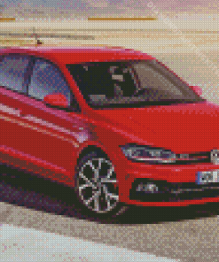 VW Polo GTI Red Car Diamond Painting