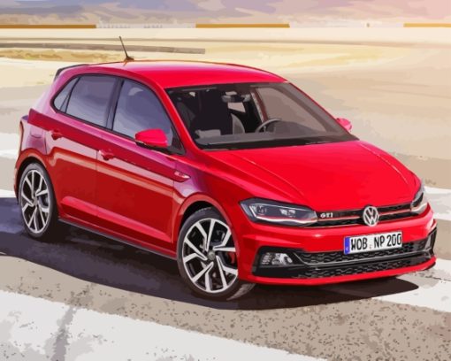 VW Polo GTI Red Car Diamond Painting