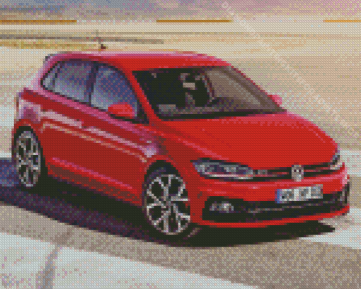 VW Polo GTI Red Car Diamond Painting