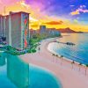 Waikiki Beach Buildings View Diamond Painting