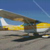 White Yellow Cessna 182 Skylane Diamond Painting