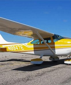 White Yellow Cessna 182 Skylane Diamond Painting