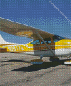 White Yellow Cessna 182 Skylane Diamond Painting