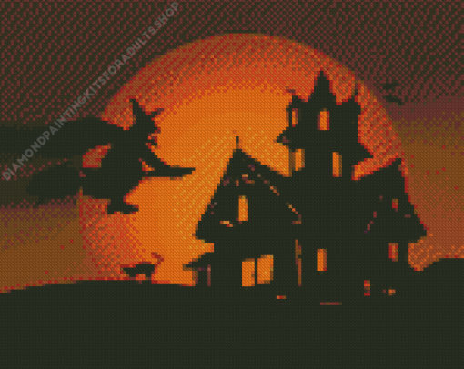 Witch Haunted House Diamond Painting