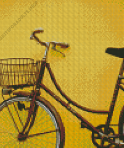 Yellow Building With Bike Diamond Painting