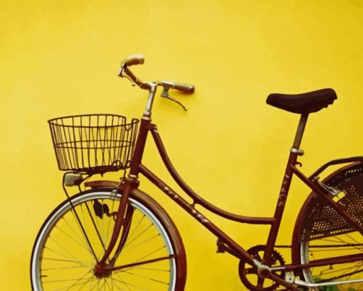 Yellow Building With Bike Diamond Painting