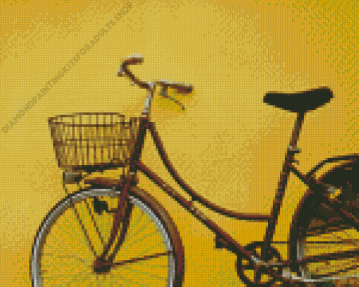 Yellow Building With Bike Diamond Painting