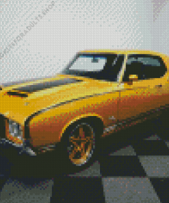 Yellow Oldsmobile Cutlass Classic Car Diamond Painting