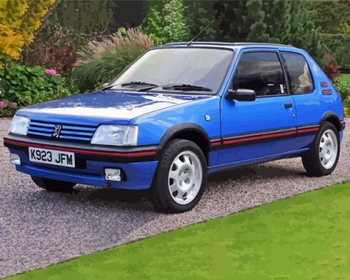 205 GTI Peugeot Blue Car Diamond Painting