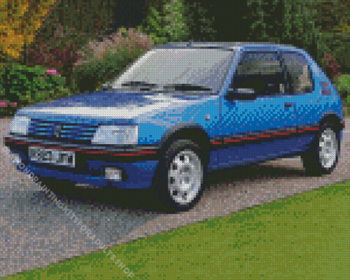 205 GTI Peugeot Blue Car Diamond Painting