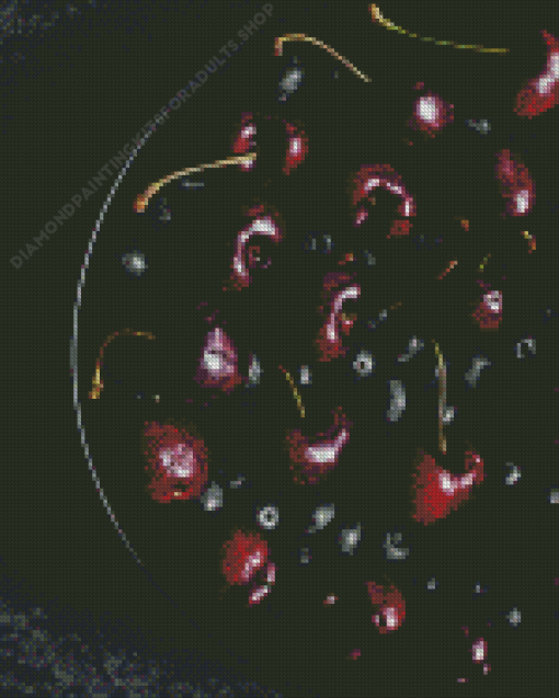 Black Cherry In Bowl Diamond Painting