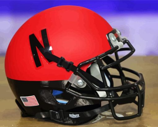 Black Red Nebraska Huskers Helmet Diamond Painting