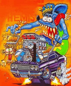 Blue Rat Fink Diamond Painting