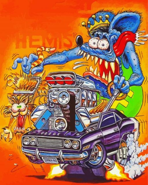 Blue Rat Fink Diamond Painting