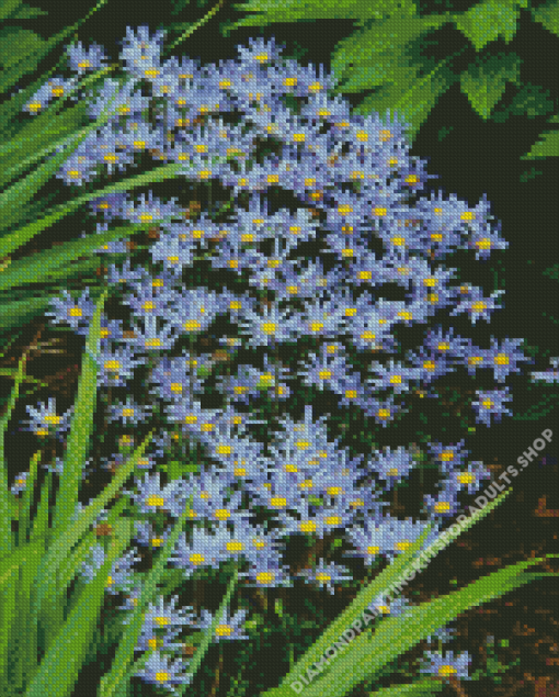 Blue Daisies Flowers Diamond Painting