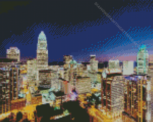 Charlotte City At Night Diamond Painting