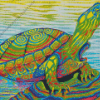 Colorful Psychedelic Sea Turtle Diamond Painting