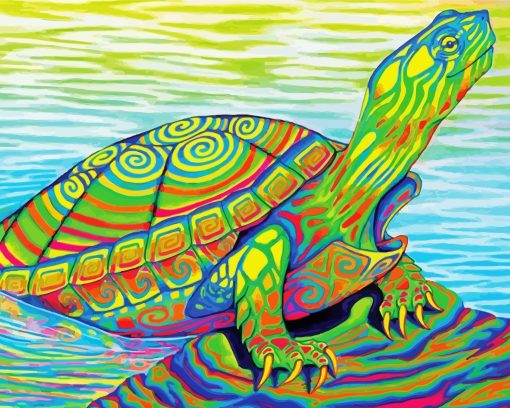 Colorful Psychedelic Sea Turtle Diamond Painting