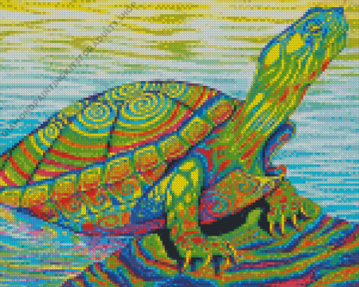 Colorful Psychedelic Sea Turtle Diamond Painting