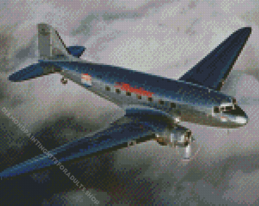 Douglas DC 3 Aircraft Diamond Painting