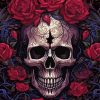 Floral Gothic Skull Diamond Painting